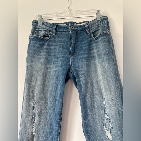 Anthropologie Pilcro and the Letterpress Slim Boyfriend Red Tassel Cropped Jeans - Picture 5 of 12